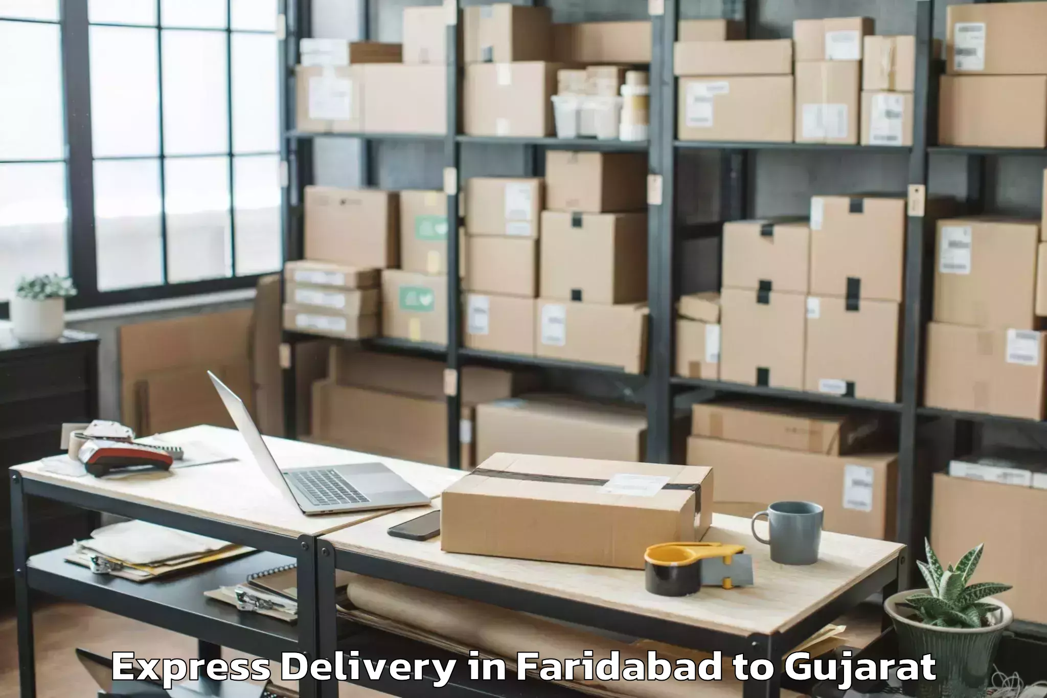 Book Your Faridabad to Thasra Express Delivery Today